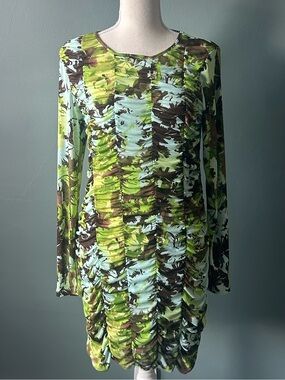 Future Collective Ruched Long Sleeve Dress